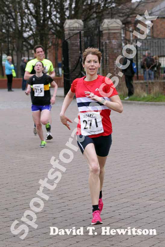 Suzanne Thew (NSP) finishing the Wallsend Harriers Terry O'Gara Memorial 5k Road Race.